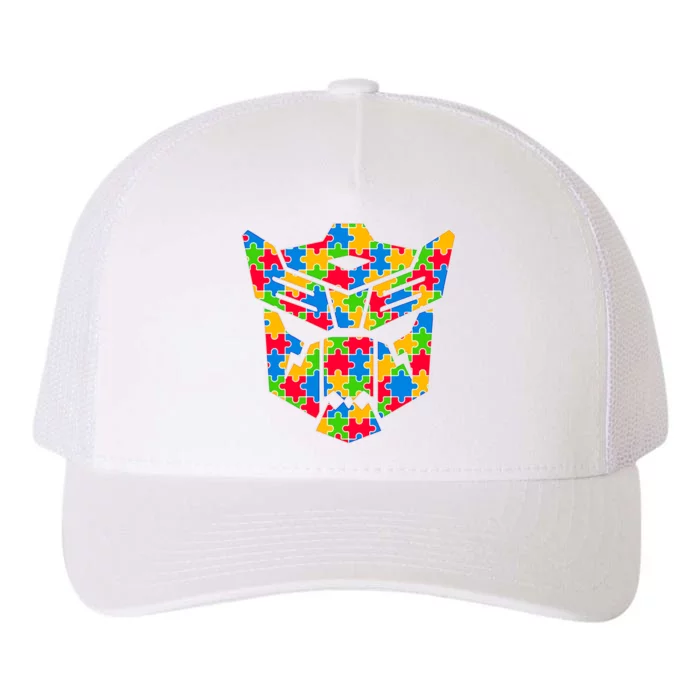 Autism Puzzle Dinobot Logo Yupoong Adult 5-Panel Trucker Hat