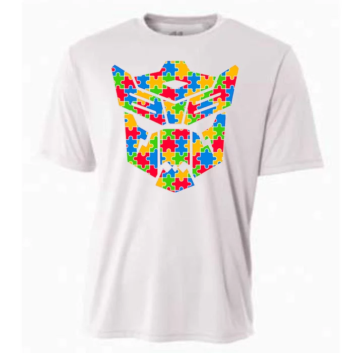 Autism Puzzle Dinobot Logo Cooling Performance Crew T-Shirt