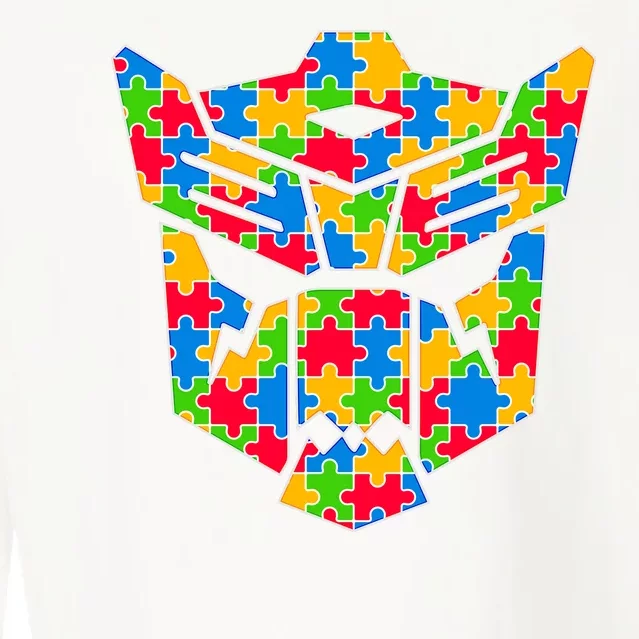 Autism Puzzle Dinobot Logo Cropped Pullover Crew