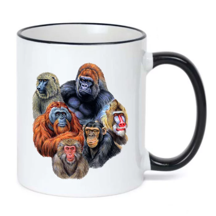 Ape Collage Black Color Changing Mug