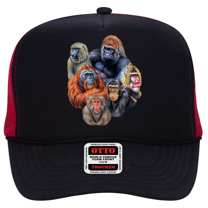 Ape Collage High Crown Mesh Trucker Hat