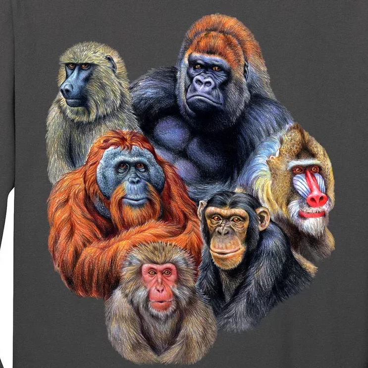 Ape Collage Tall Long Sleeve T-Shirt