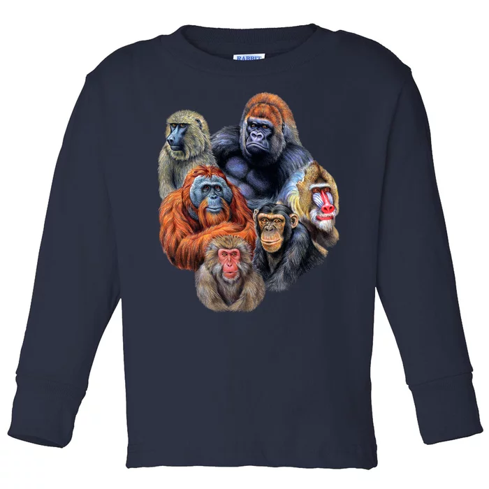 Ape Collage Toddler Long Sleeve Shirt