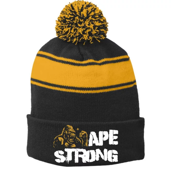 Ape Strong Stripe Pom Pom Beanie