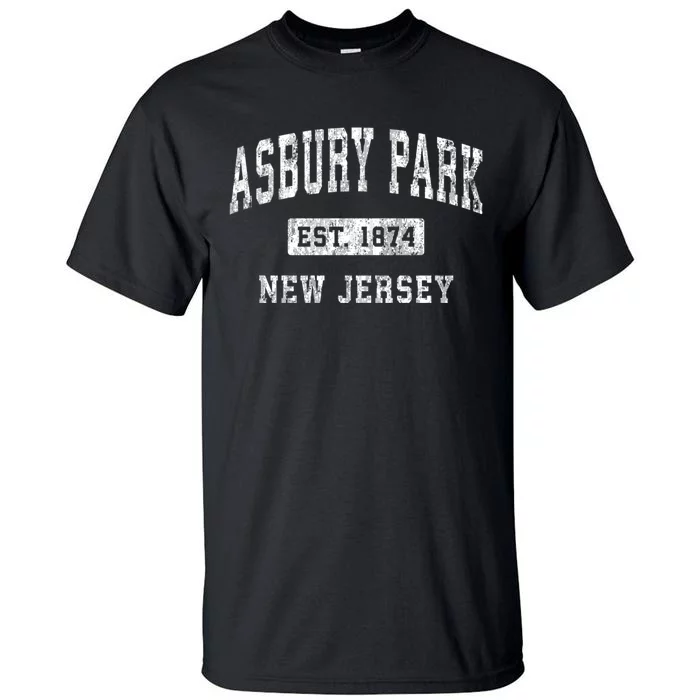 Asbury Park Est 1874 New Jersey Nj Vintage Established Sports Design Tall T-Shirt