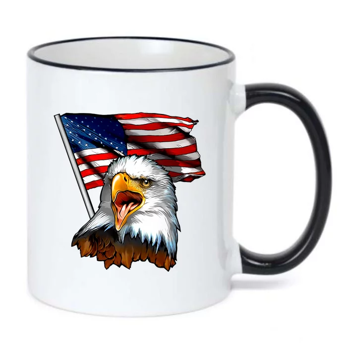 American Patriotic Eagle Flag Black Color Changing Mug