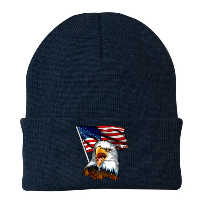 American Patriotic Eagle Flag Knit Cap Winter Beanie