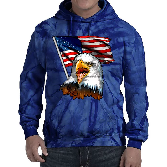 American Patriotic Eagle Flag Tie Dye Hoodie