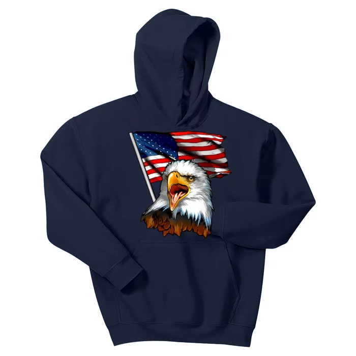 American Patriotic Eagle Flag Kids Hoodie