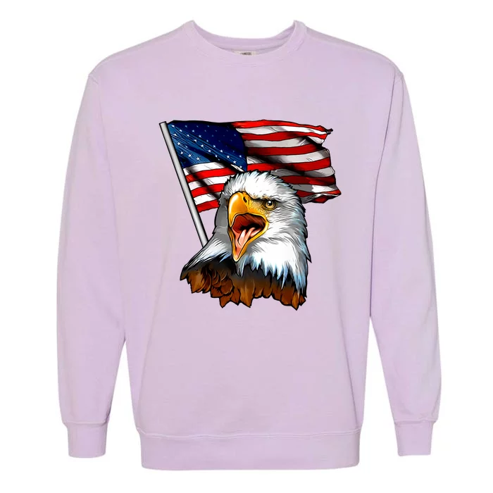 American Patriotic Eagle Flag Garment-Dyed Sweatshirt