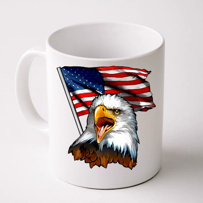 American Patriotic Eagle Flag Front & Back Coffee Mug