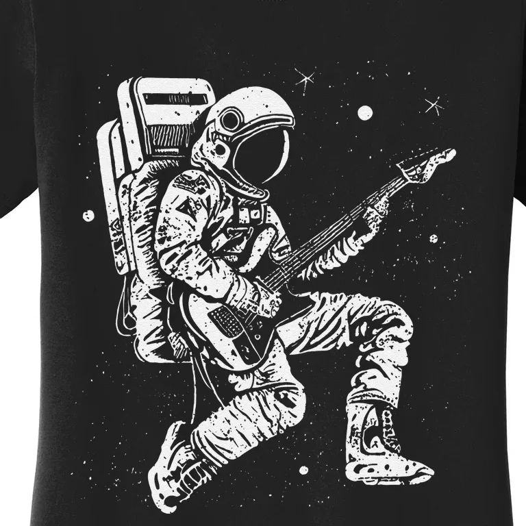 Astronaut playing electric guitar in space Astronaut Art Women's T-Shirt