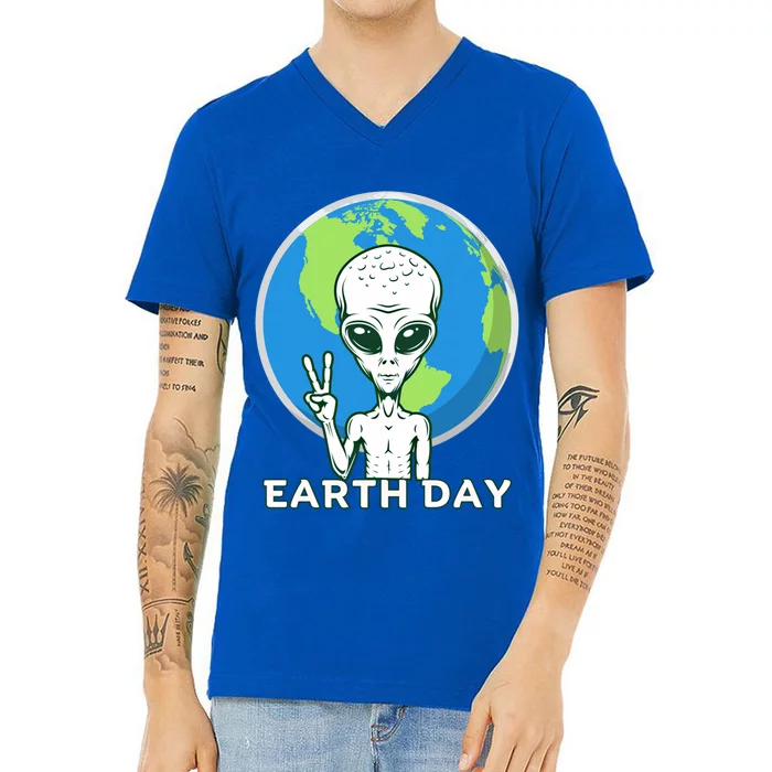 Alien Planet Earth Day April 22 Earth Day Cute Gift V-Neck T-Shirt