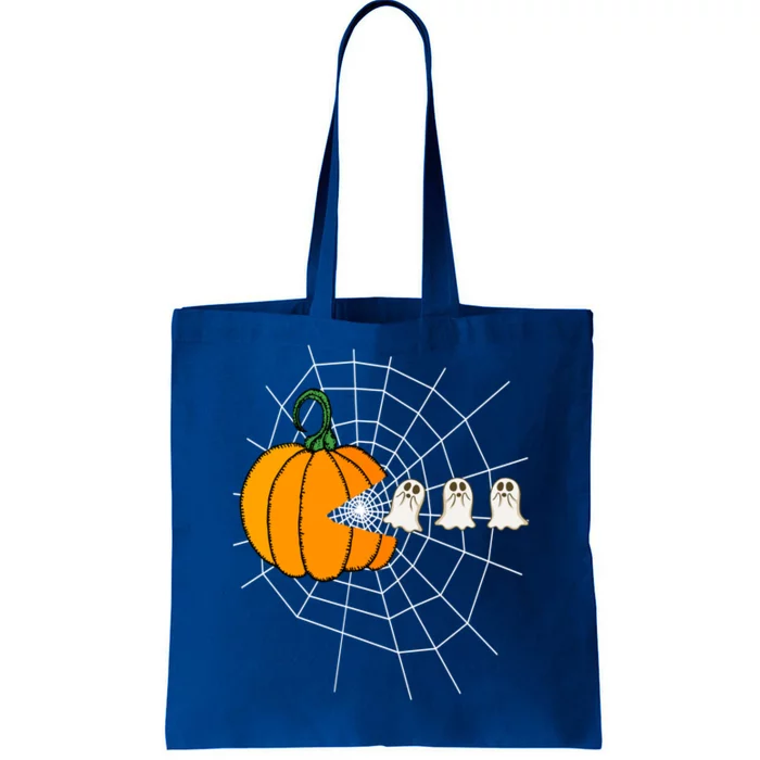 Awesome Pumpkin Eating Ghosts Gamer Cute Gift Tote Bag