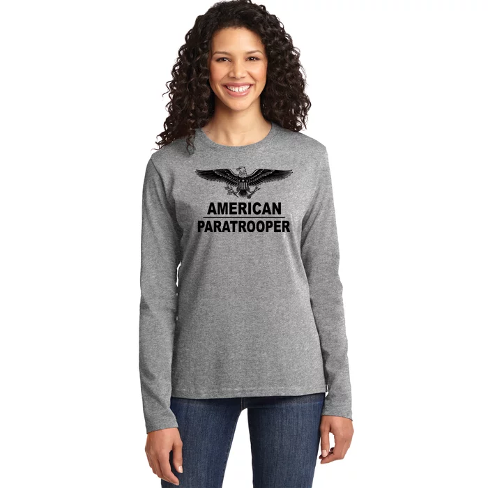 American Paratrooper Eagle Ladies Long Sleeve Shirt