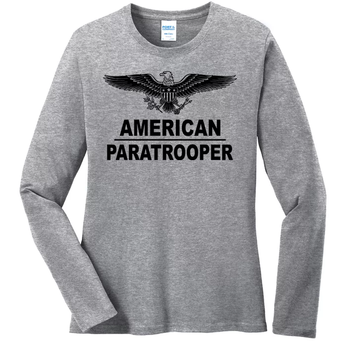 American Paratrooper Eagle Ladies Long Sleeve Shirt