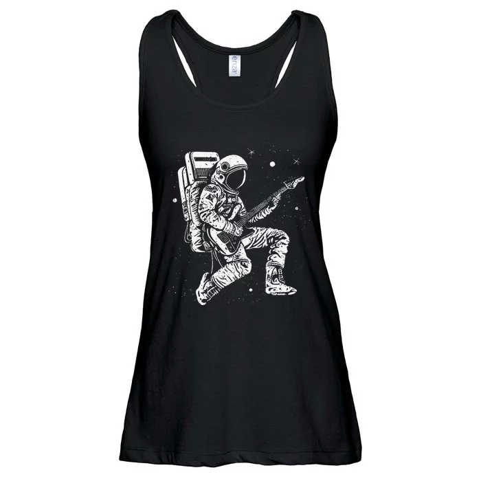 Astronaut playing electric guitar in space Astronaut Art Ladies Essential Flowy Tank