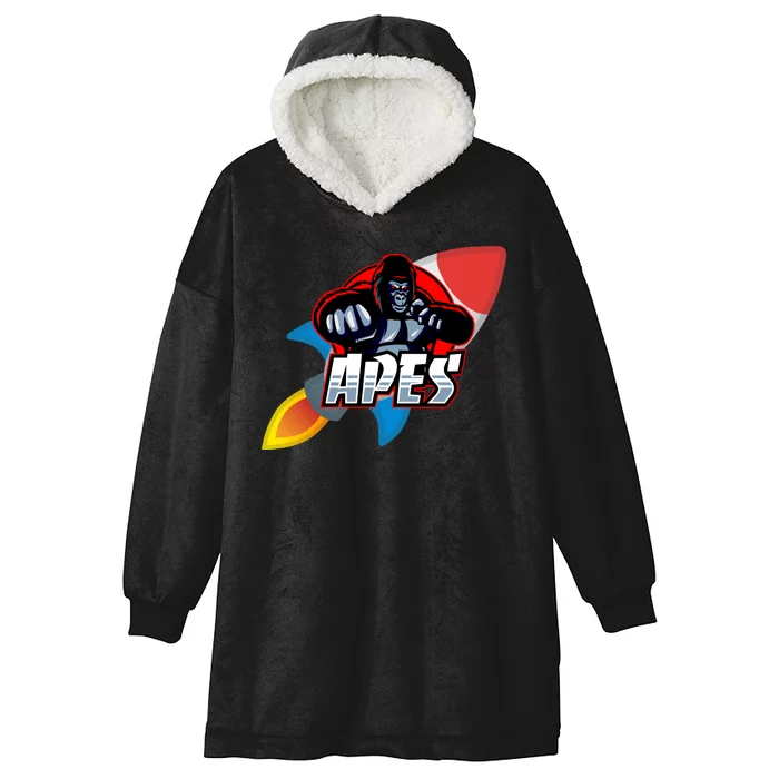 Apes To The Moon Hooded Wearable Blanket