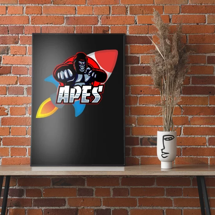 Apes To The Moon Poster