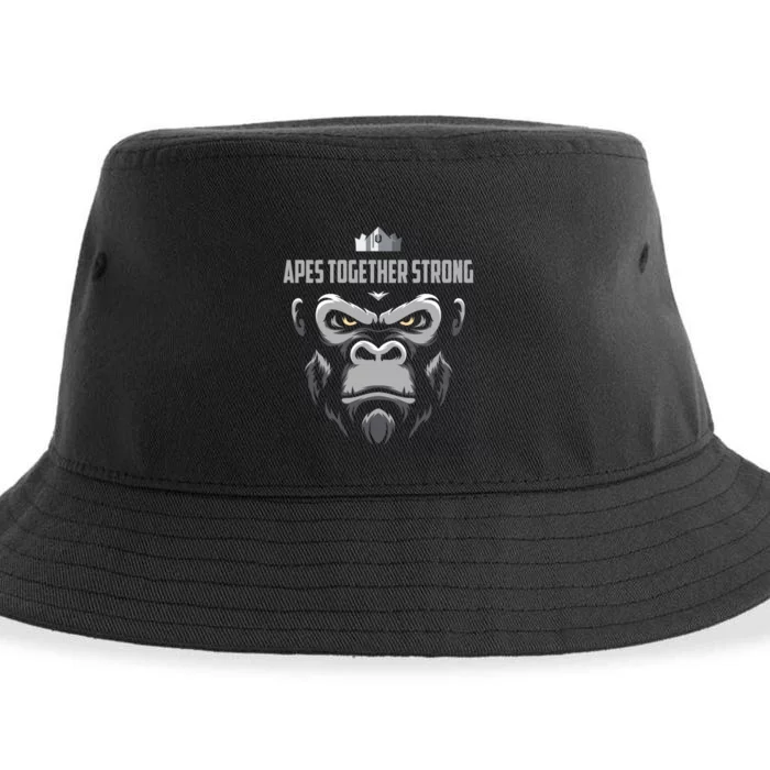 Apes Together Strong Gorilla HODL Stocks Sustainable Bucket Hat