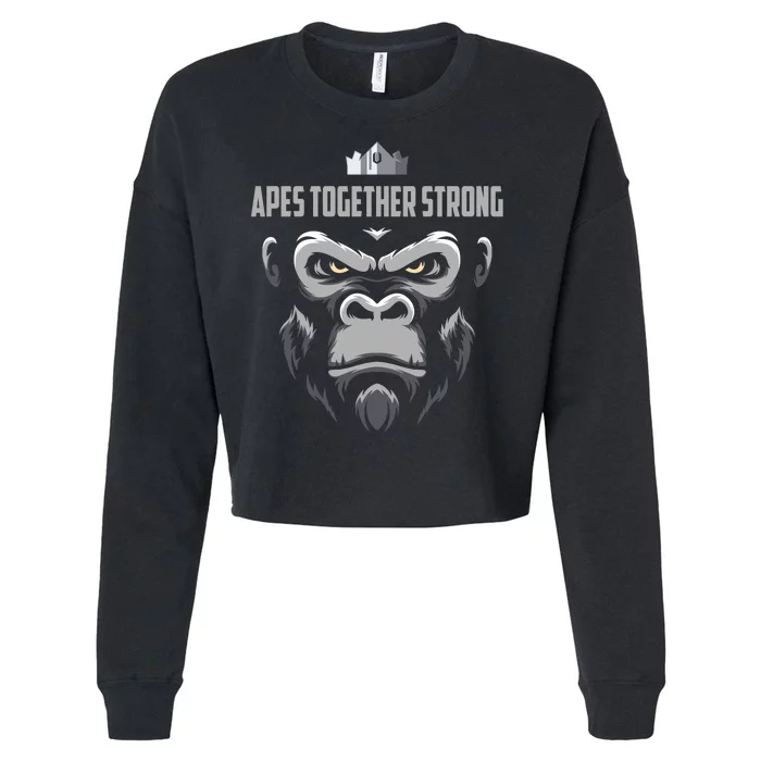 Apes Together Strong Gorilla HODL Stocks Cropped Pullover Crew