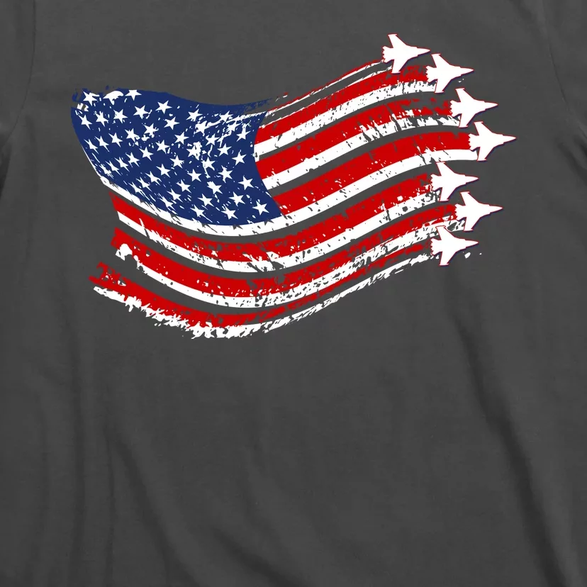 American Patriotic Fighter Jets Usa Flag T-Shirt