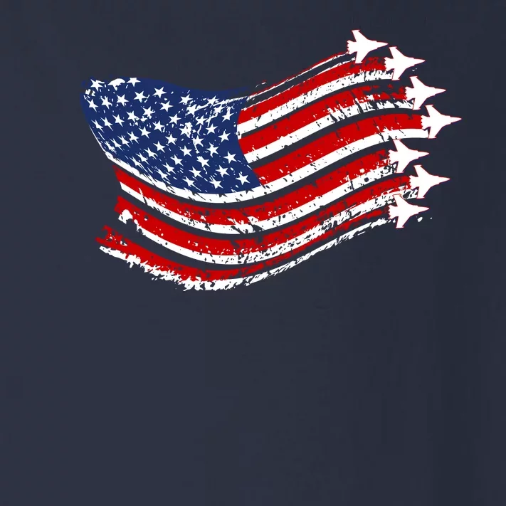 American Patriotic Fighter Jets Usa Flag Toddler Long Sleeve Shirt