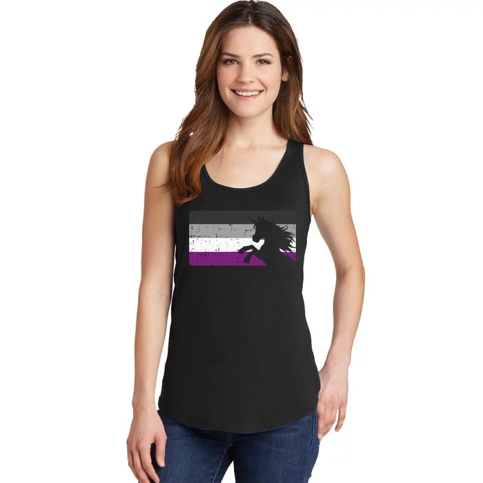 Asexual Pride Flag Unicorn Majestic Animal Ace Ladies Essential Tank