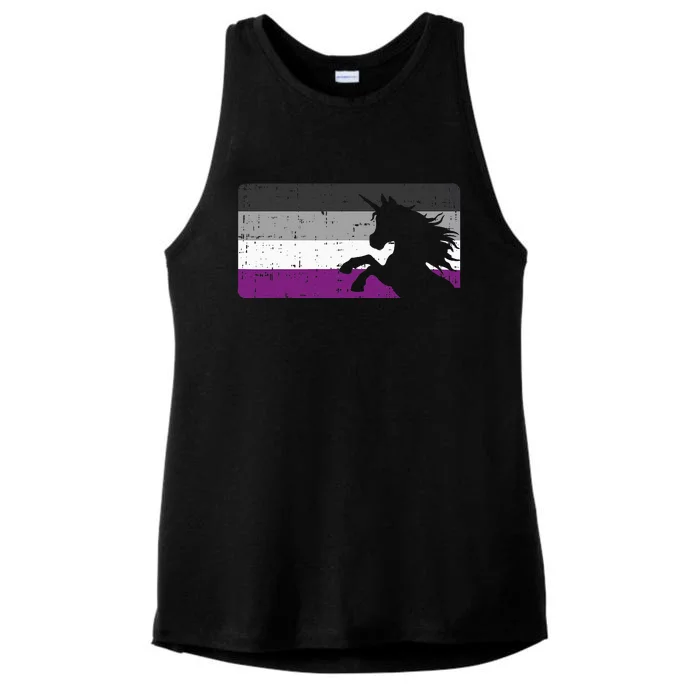 Asexual Pride Flag Unicorn Majestic Animal Ace Lgbtq Ladies Tri-Blend Wicking Tank