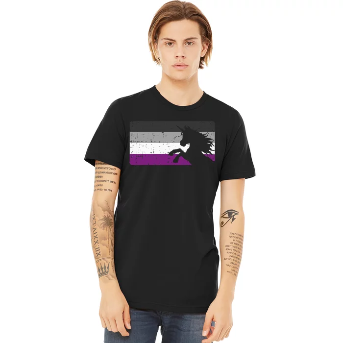 Asexual Pride Flag Unicorn Majestic Animal Ace Lgbtq Premium T-Shirt