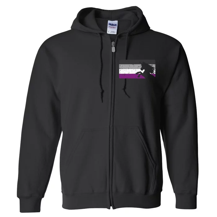 Asexual Pride Flag Unicorn Majestic Animal Ace Lgbtq Full Zip Hoodie