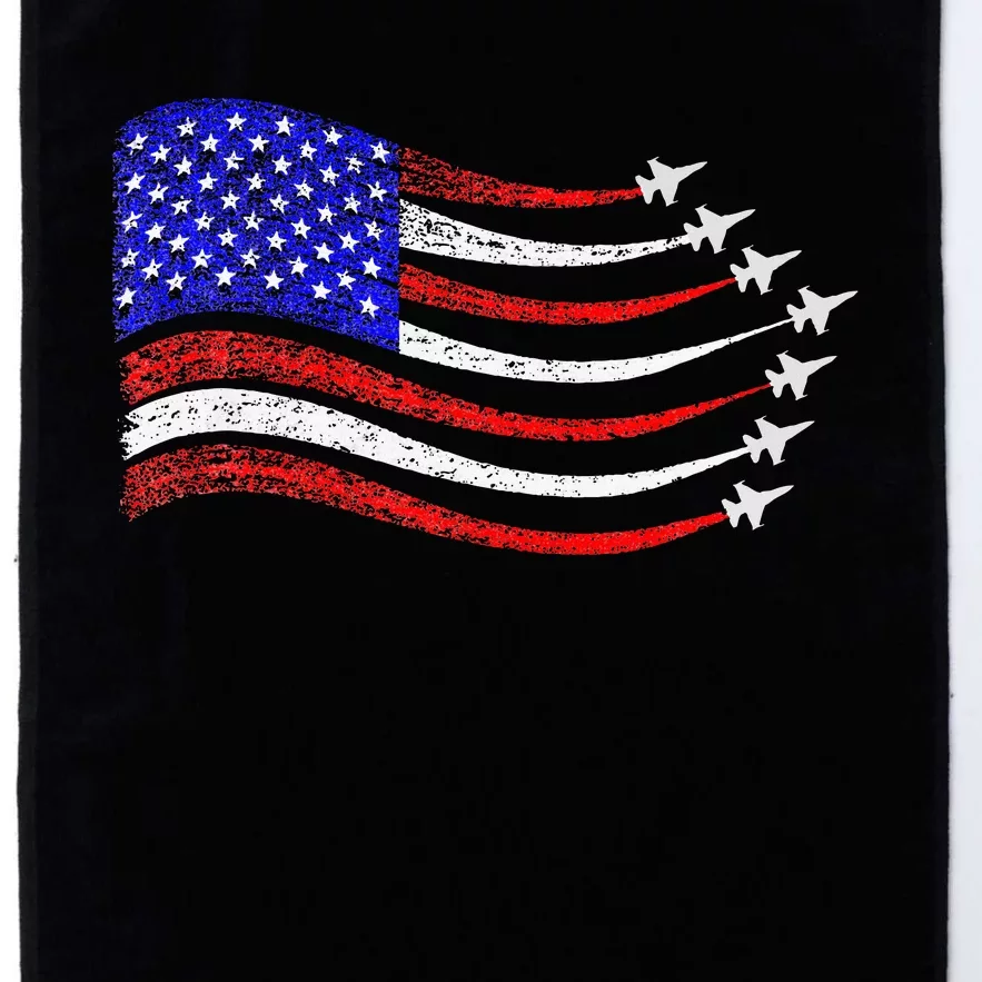 American Patriotic Fighter Jets Usa Flag Waving Platinum Collection Golf Towel