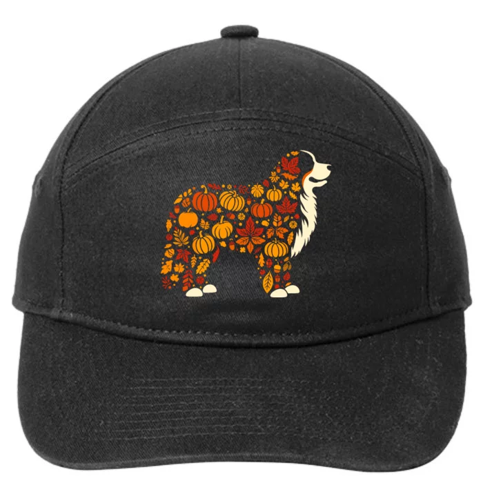 Autumn Pumpkin Fall Bernese Mountain Dog Thanksgiving Wo 7-Panel Snapback Hat