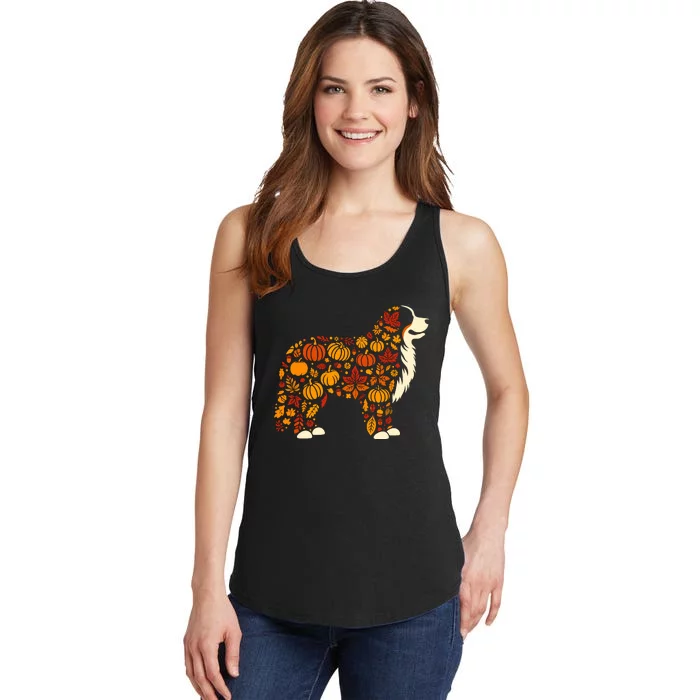 Autumn Pumpkin Fall Bernese Mountain Dog Thanksgiving Wo Ladies Essential Tank