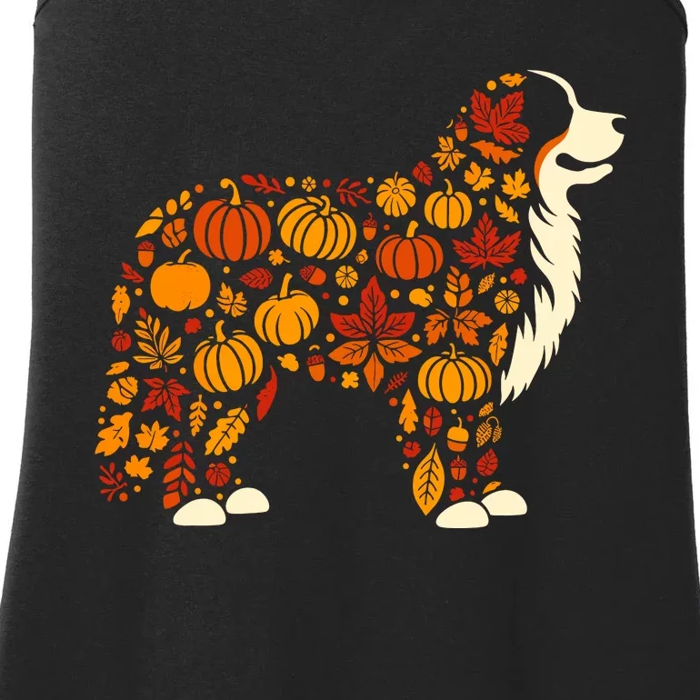 Autumn Pumpkin Fall Bernese Mountain Dog Thanksgiving Wo Ladies Essential Tank