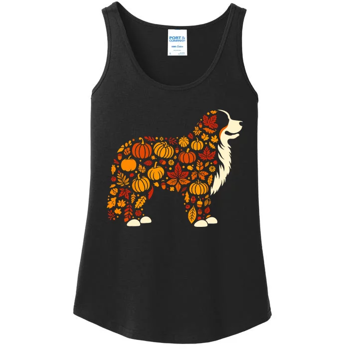 Autumn Pumpkin Fall Bernese Mountain Dog Thanksgiving Wo Ladies Essential Tank