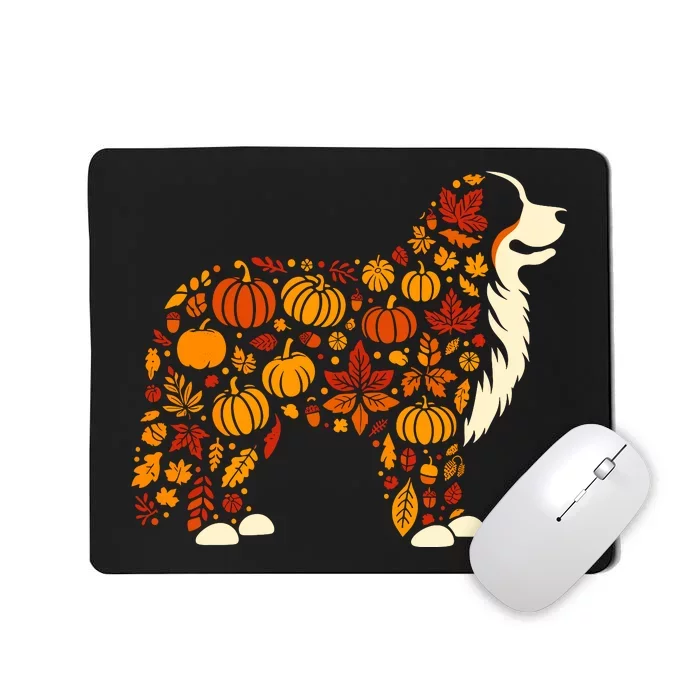 Autumn Pumpkin Fall Bernese Mountain Dog Thanksgiving Wo Mousepad