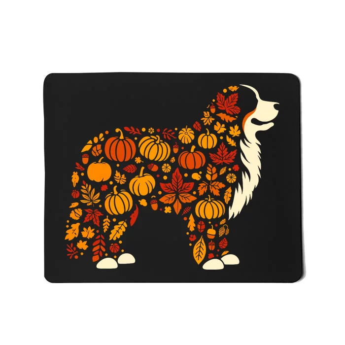 Autumn Pumpkin Fall Bernese Mountain Dog Thanksgiving Wo Mousepad