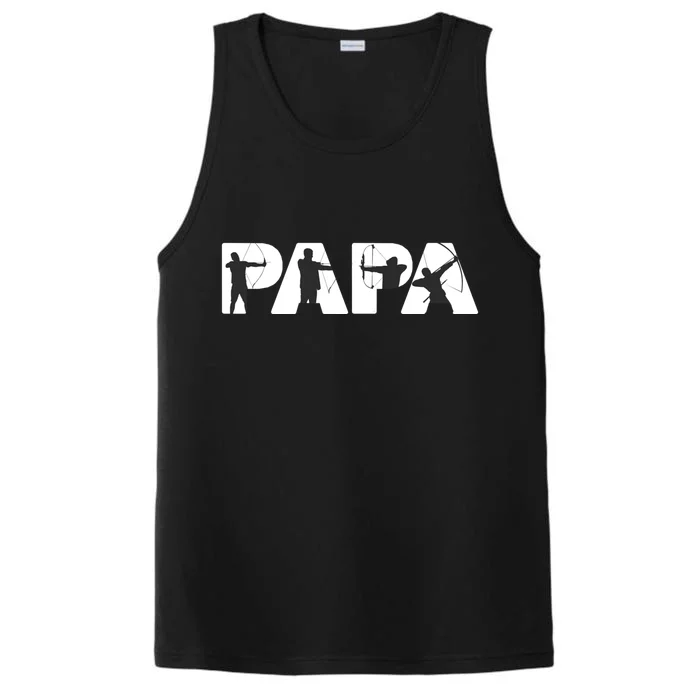 Archery Papa Funny Papa Archer Dad Fathers Day Gift Performance Tank