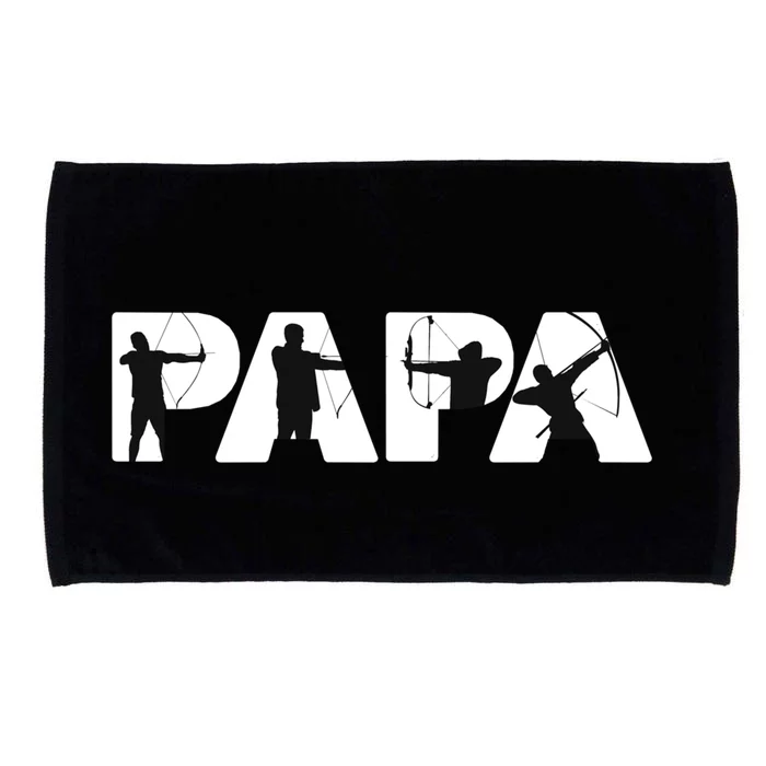 Archery Papa Funny Papa Archer Dad Fathers Day Gift Microfiber Hand Towel