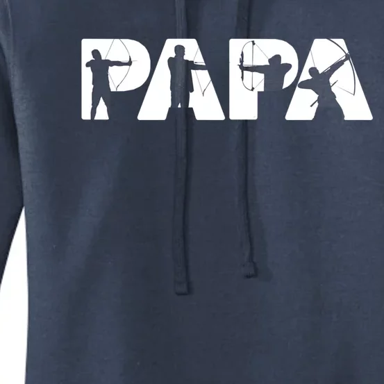 Archery Papa Funny Papa Archer Dad Fathers Day Gift Women's Pullover Hoodie