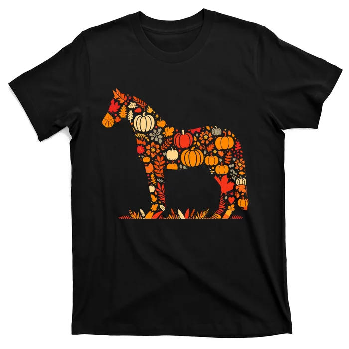 Autumn Pumpkin Fall Horse Thanksgiving Womenss T-Shirt