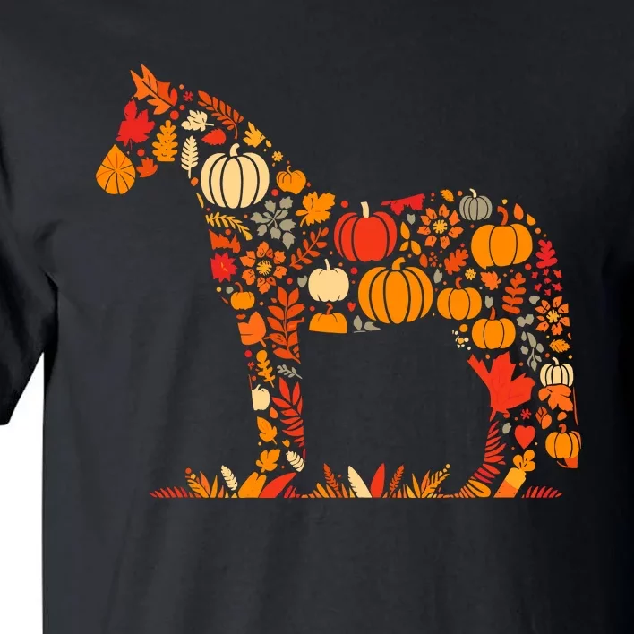 Autumn Pumpkin Fall Horse Thanksgiving Womenss Tall T-Shirt