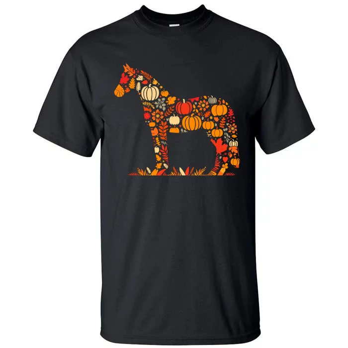 Autumn Pumpkin Fall Horse Thanksgiving Womenss Tall T-Shirt