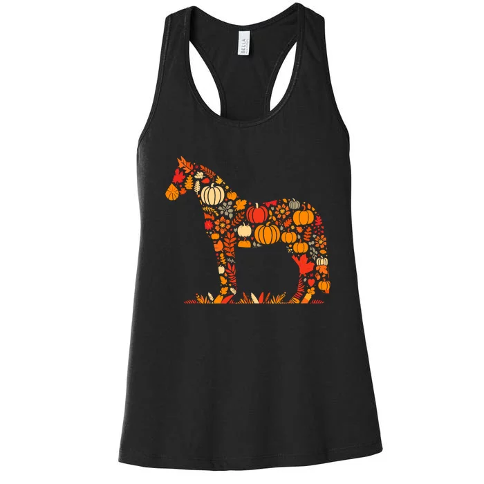 Autumn Pumpkin Fall Horse Thanksgiving Womenss Women's Racerback Tank