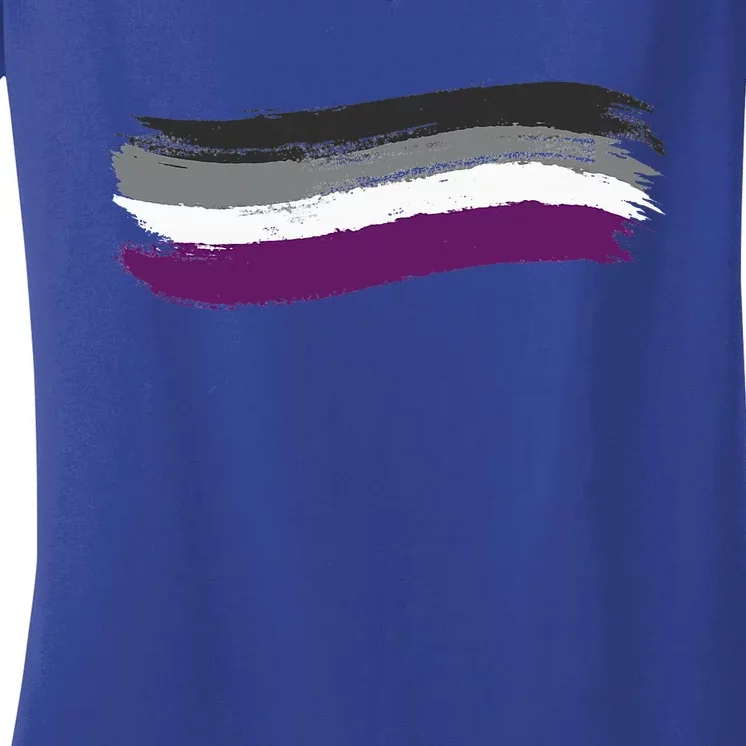 Asexual Pride Flag Pro Lgbtq Ally Equality Women's V-Neck T-Shirt