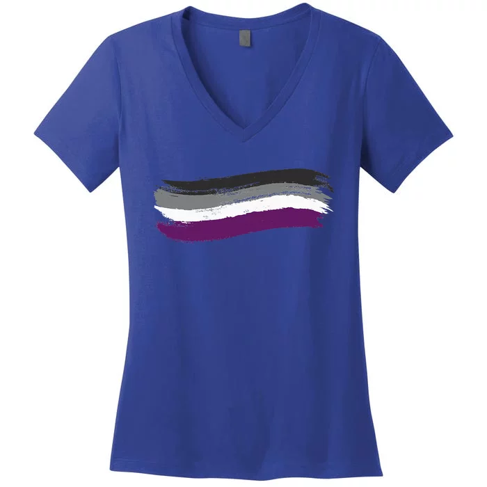 Asexual Pride Flag Pro Lgbtq Ally Equality Women's V-Neck T-Shirt