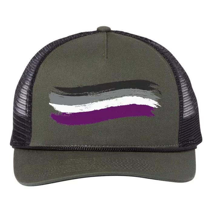 Asexual Pride Flag Pro Lgbtq Ally Equality Retro Rope Trucker Hat Cap