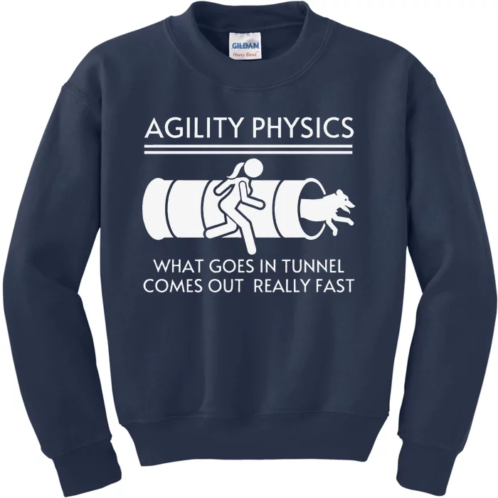 Agility Physics Funny Dog Agility Kids Sweatshirt