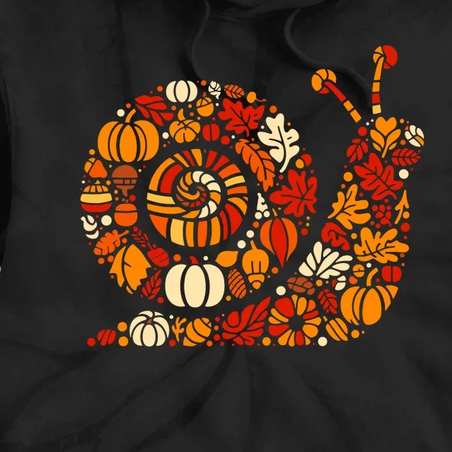 Autumn Pumpkin Fall Snail Thanksgiving Womenss Tie Dye Hoodie